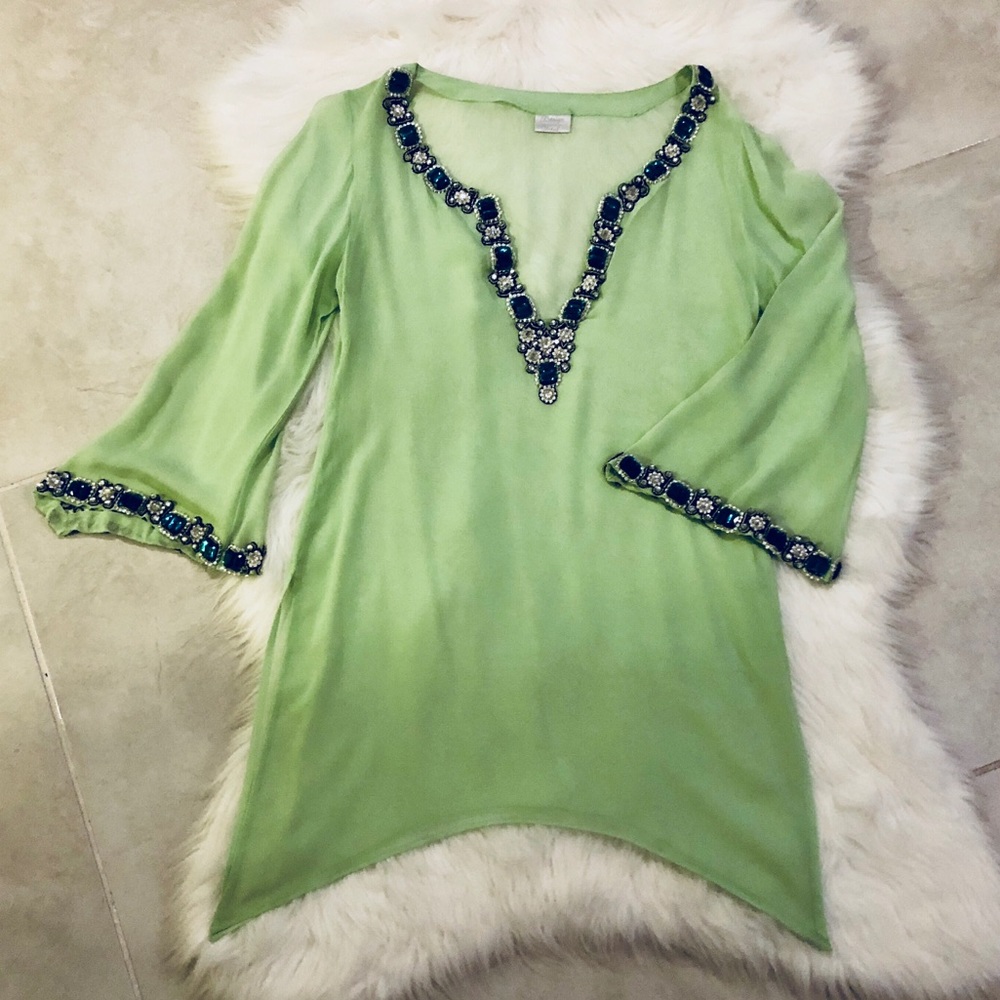 Light Green Sheer Tunic, S/M